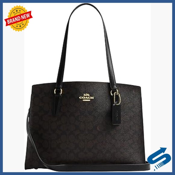 Laptop Tote Bag for Work 15.6 inch Canvas Shoulder Bags  Leather Canvas Tote Bag with Crossbody Strap Fits Laptop